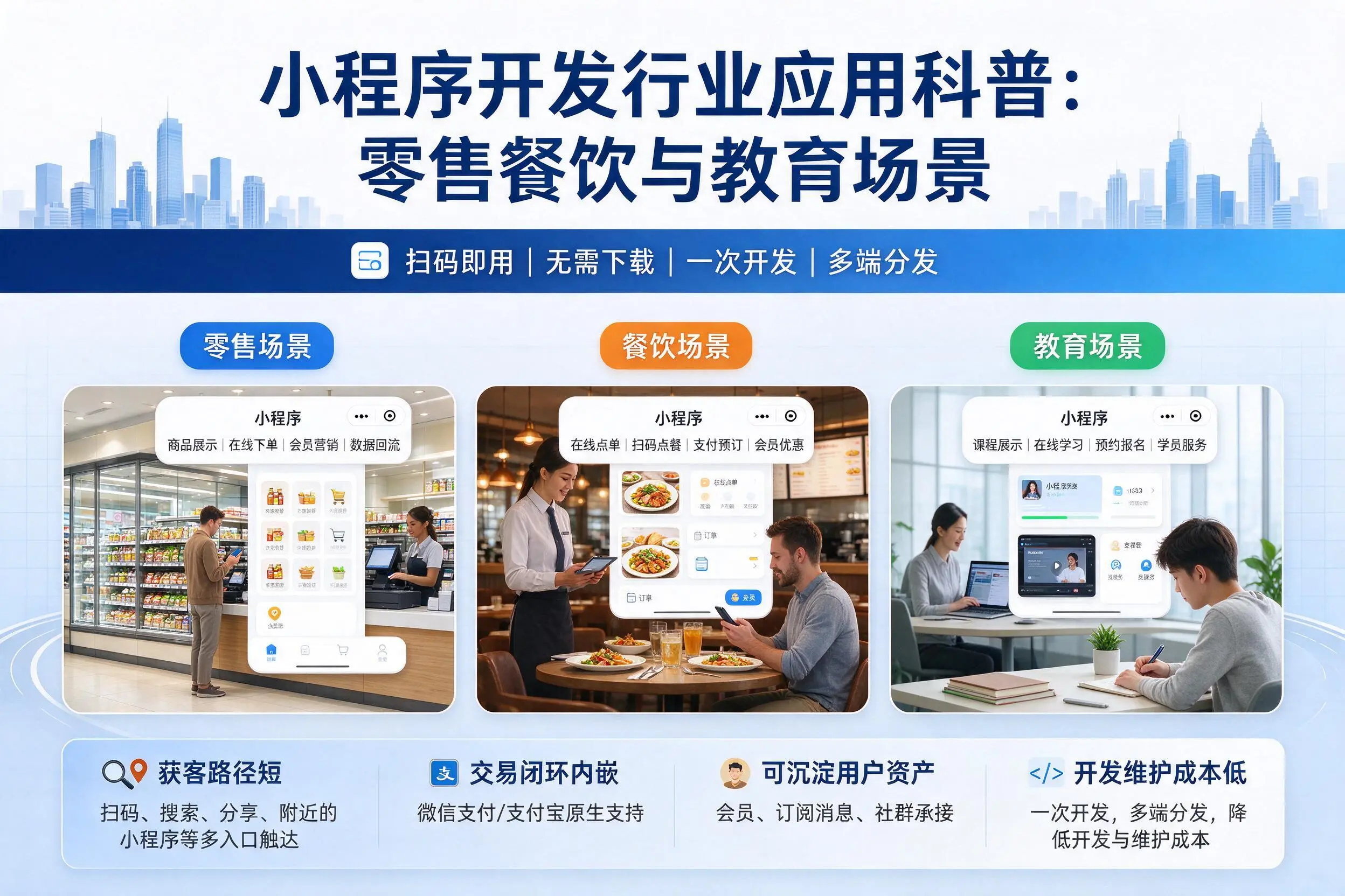 铁岭小程序开发行业应用科普：零售餐饮与教育场景