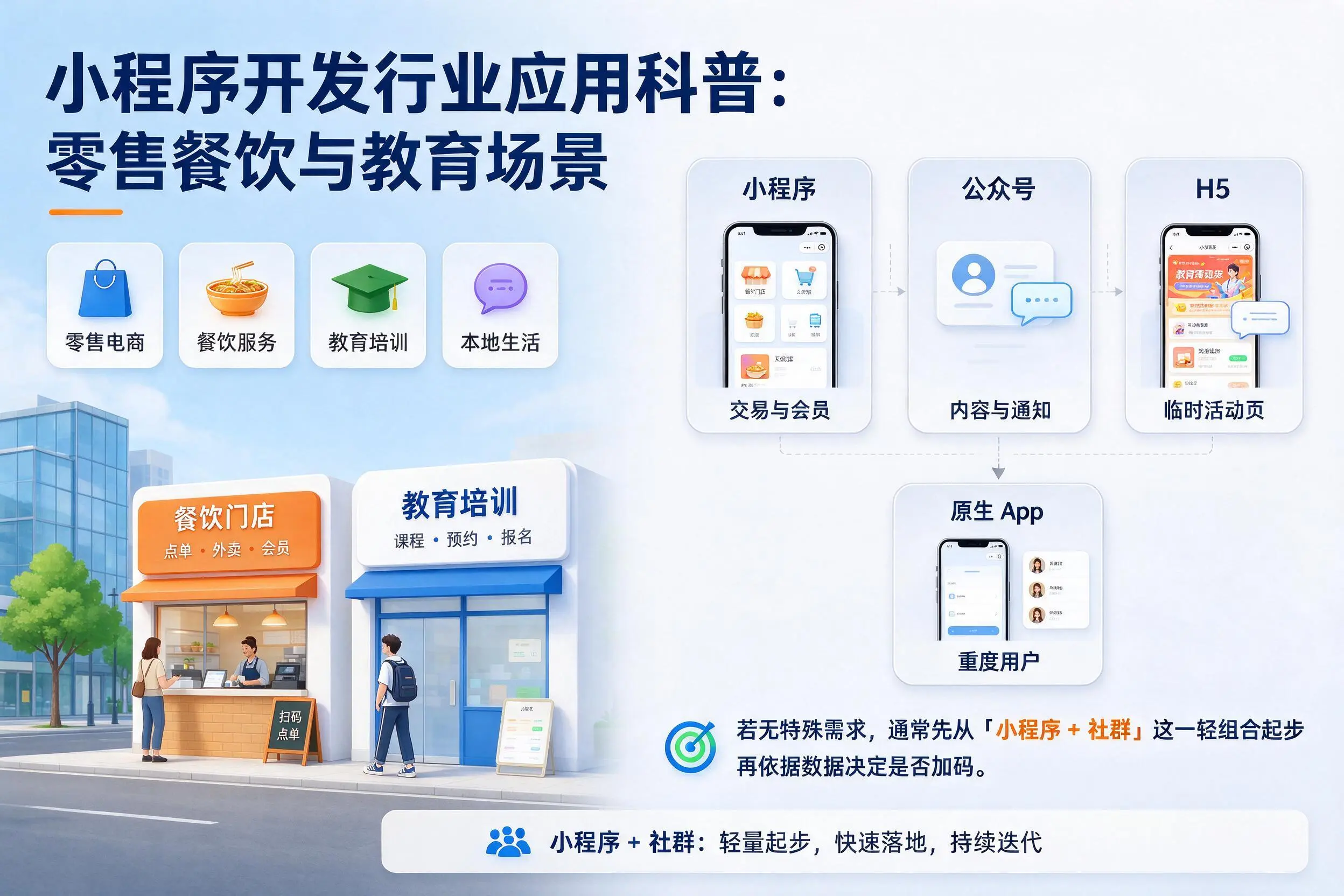 铁岭小程序开发行业应用科普：零售餐饮与教育场景