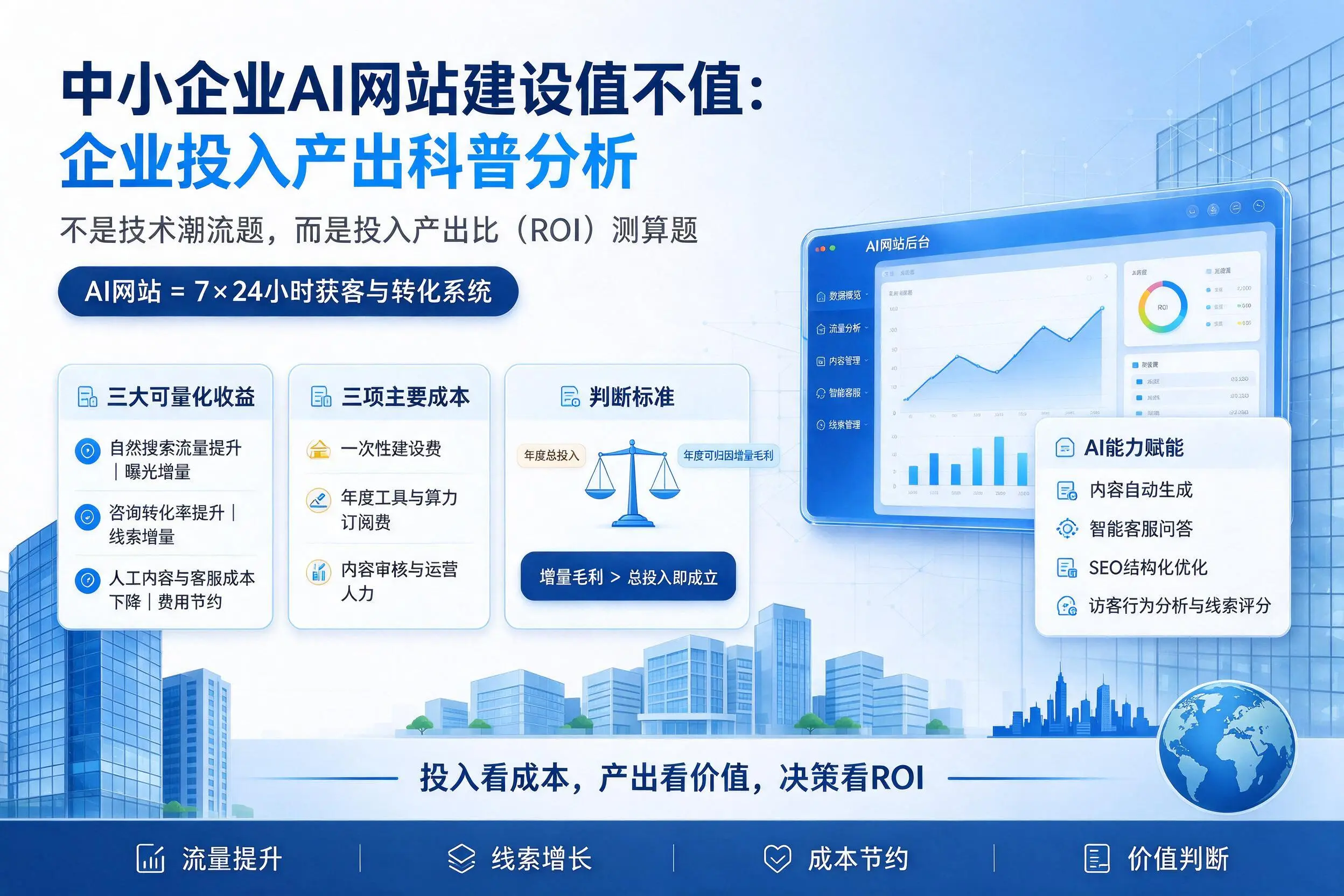 中小企业AI网站建设值不值:铁岭企业投入产出科普分析