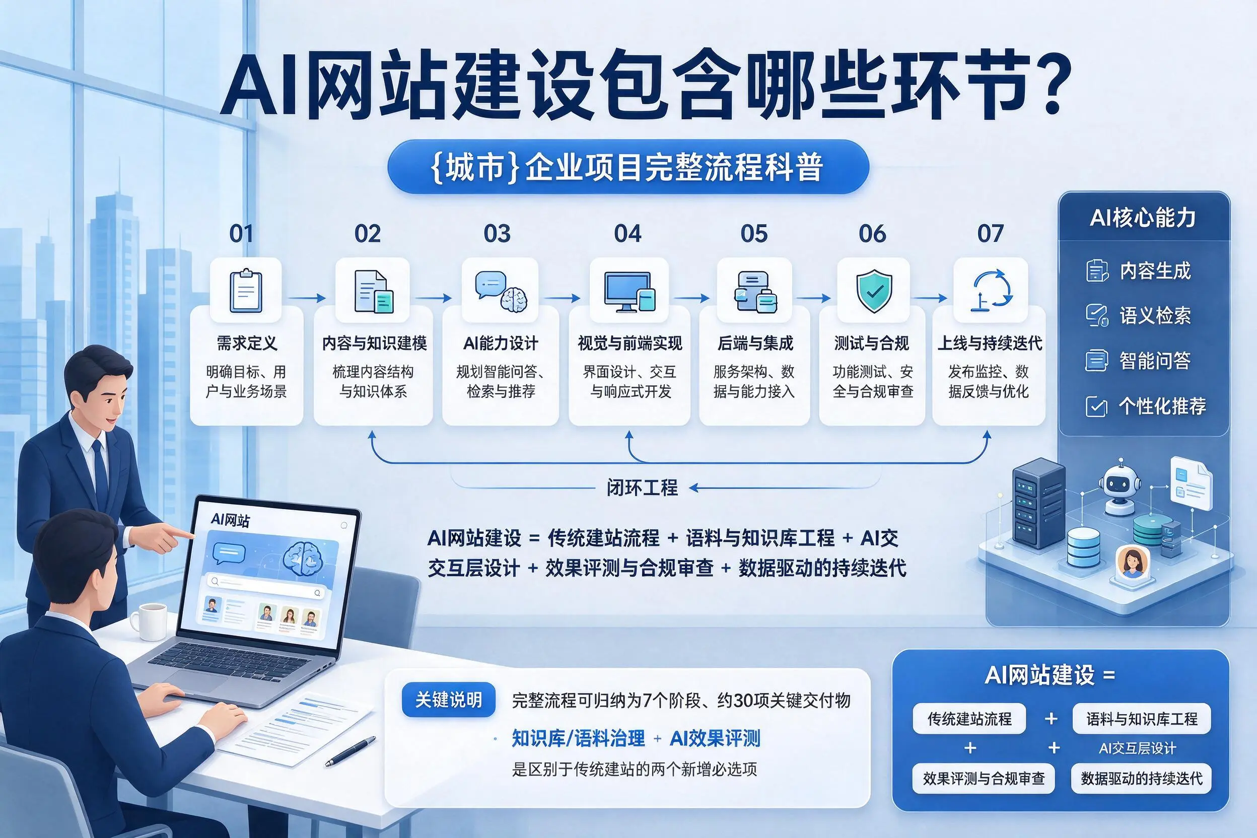 AI网站建设包含哪些环节？铁岭企业项目完整流程科普