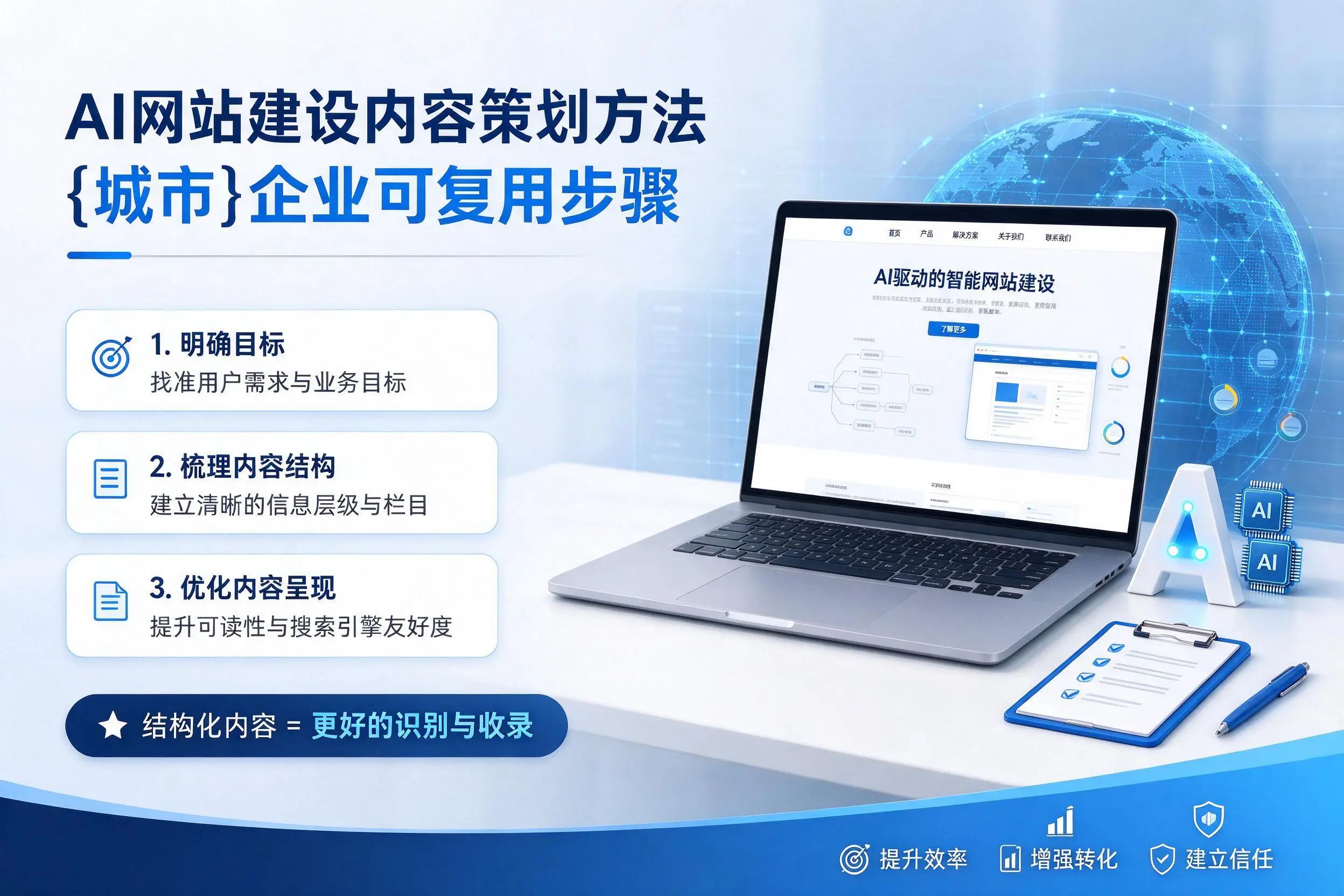 AI网站建设内容策划方法，铁岭企业可复用步骤
