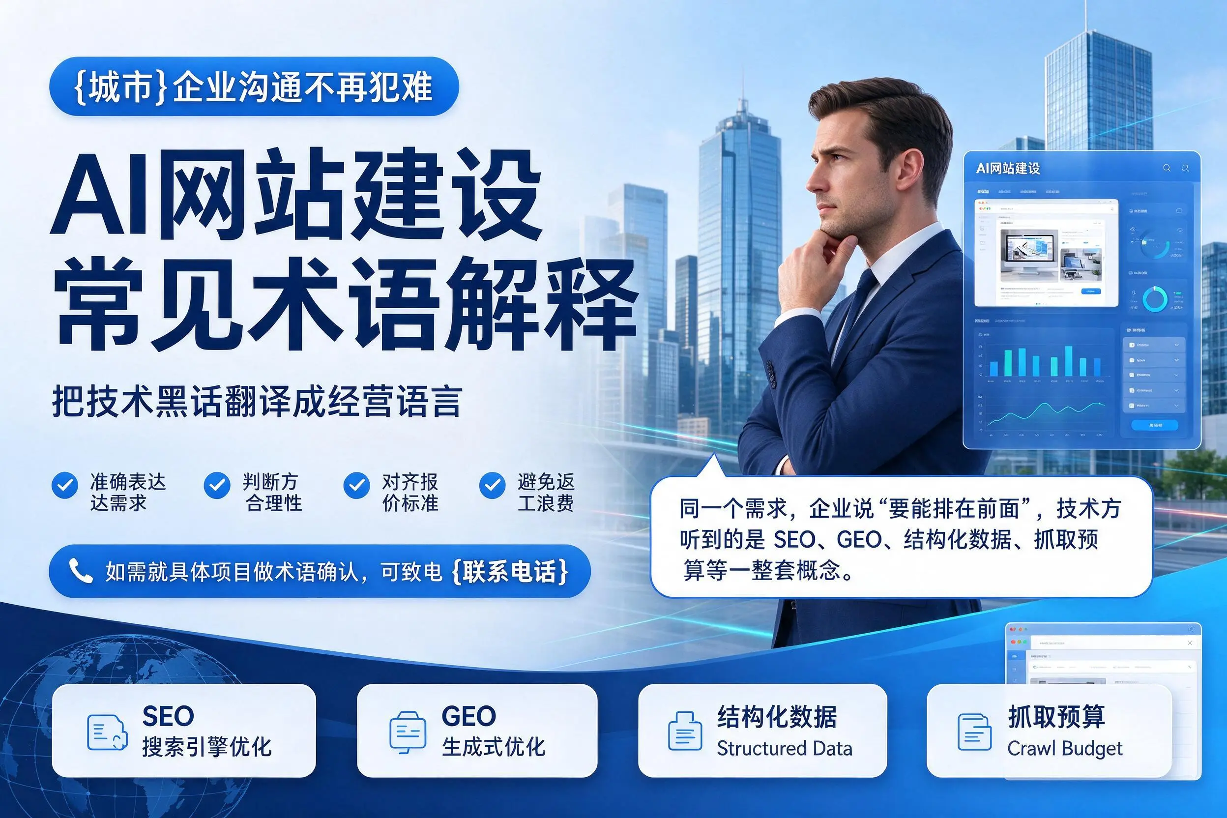 AI网站建设常见术语解释,铁岭企业沟通不再犯难