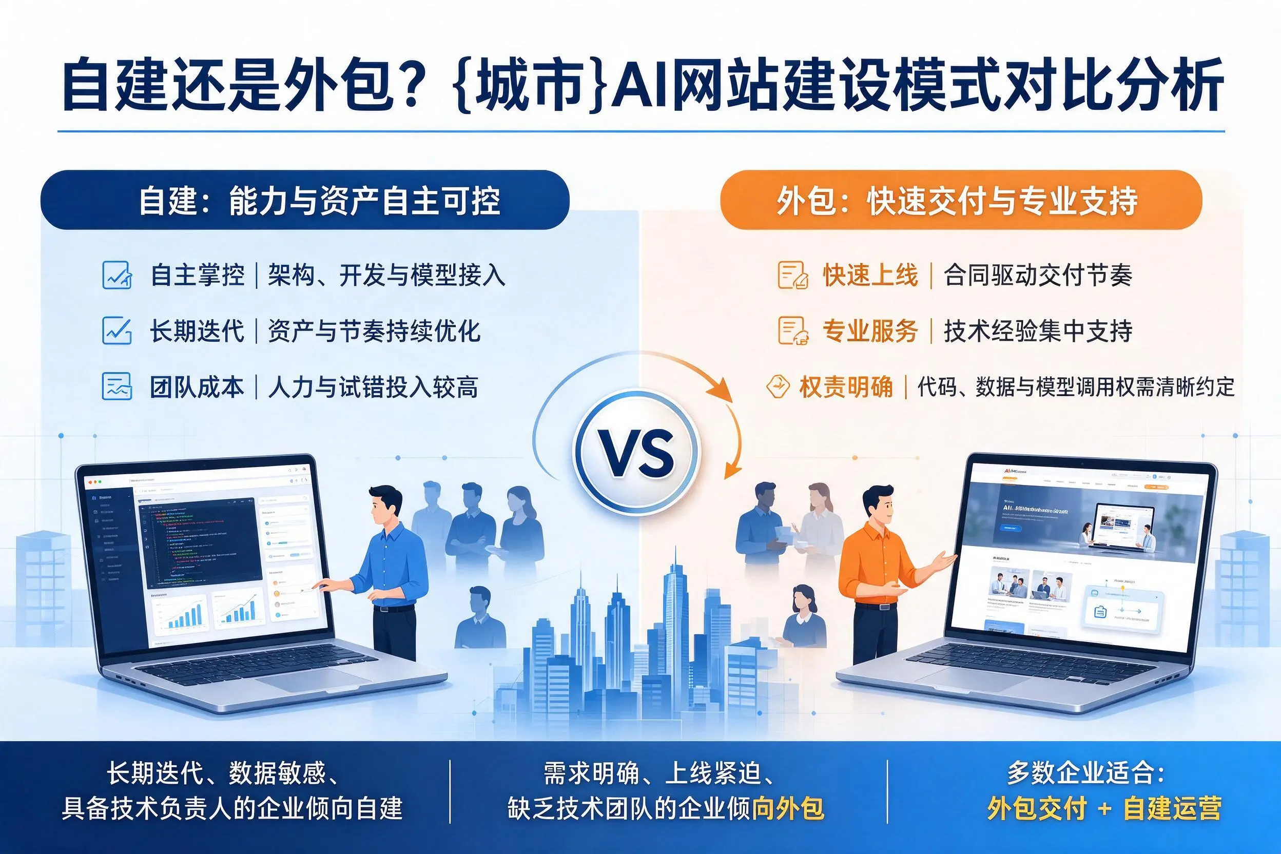 自建还是外包?铁岭AI网站建设模式对比分析
