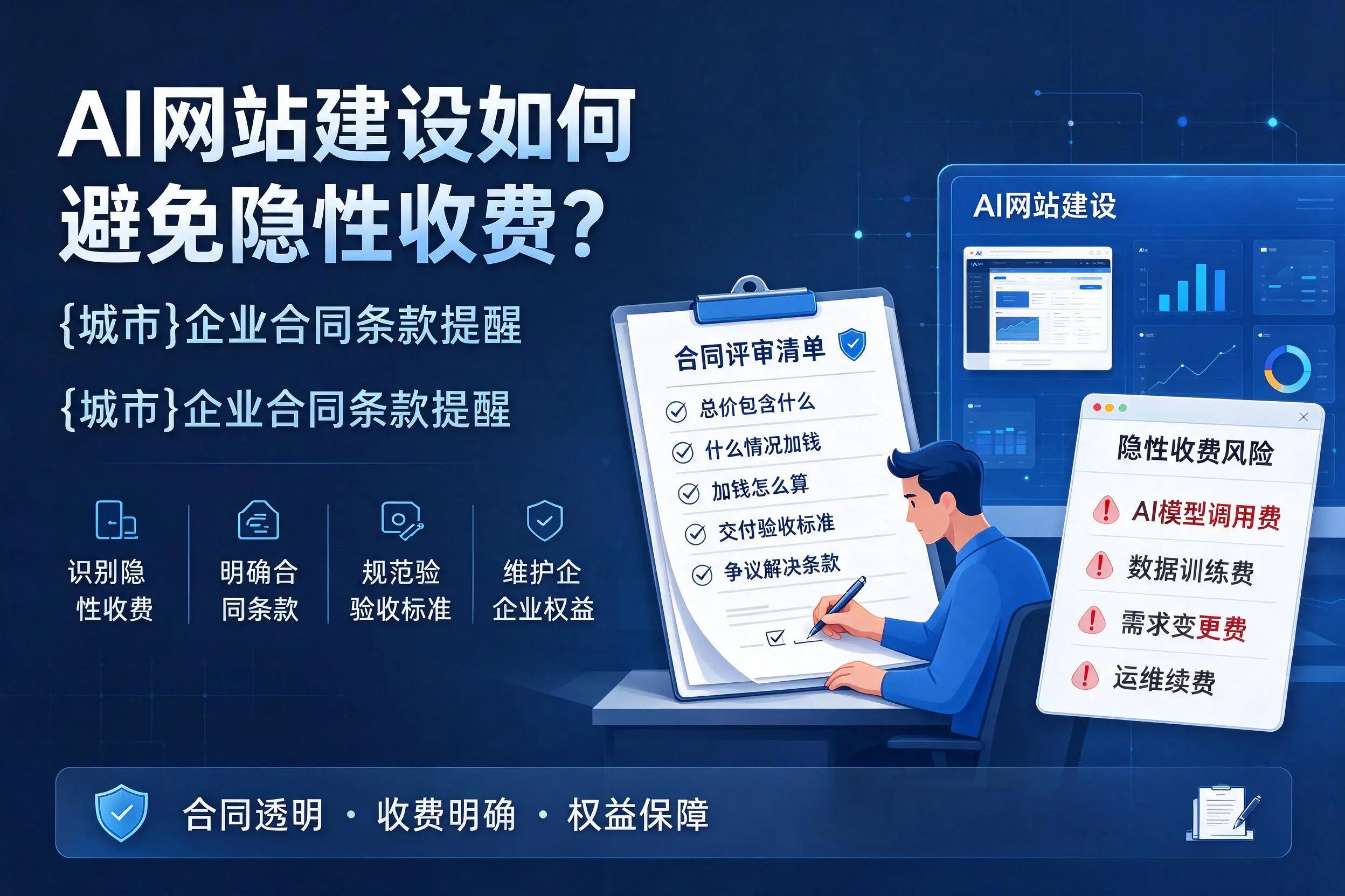 AI网站建设如何避免隐性收费？铁岭企业合同条款提醒